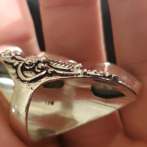 New Amazing Abalone Shell 925 Silver Statement Ring. - Picture 15 of 16